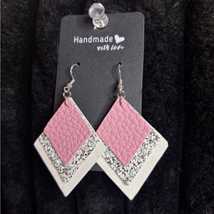 Handmade Pink and Silver Earrings